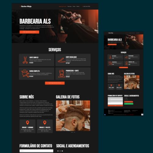 Barbearia: Website Moderno com Sistema de Agendamento Completo e Otimizado para SEO